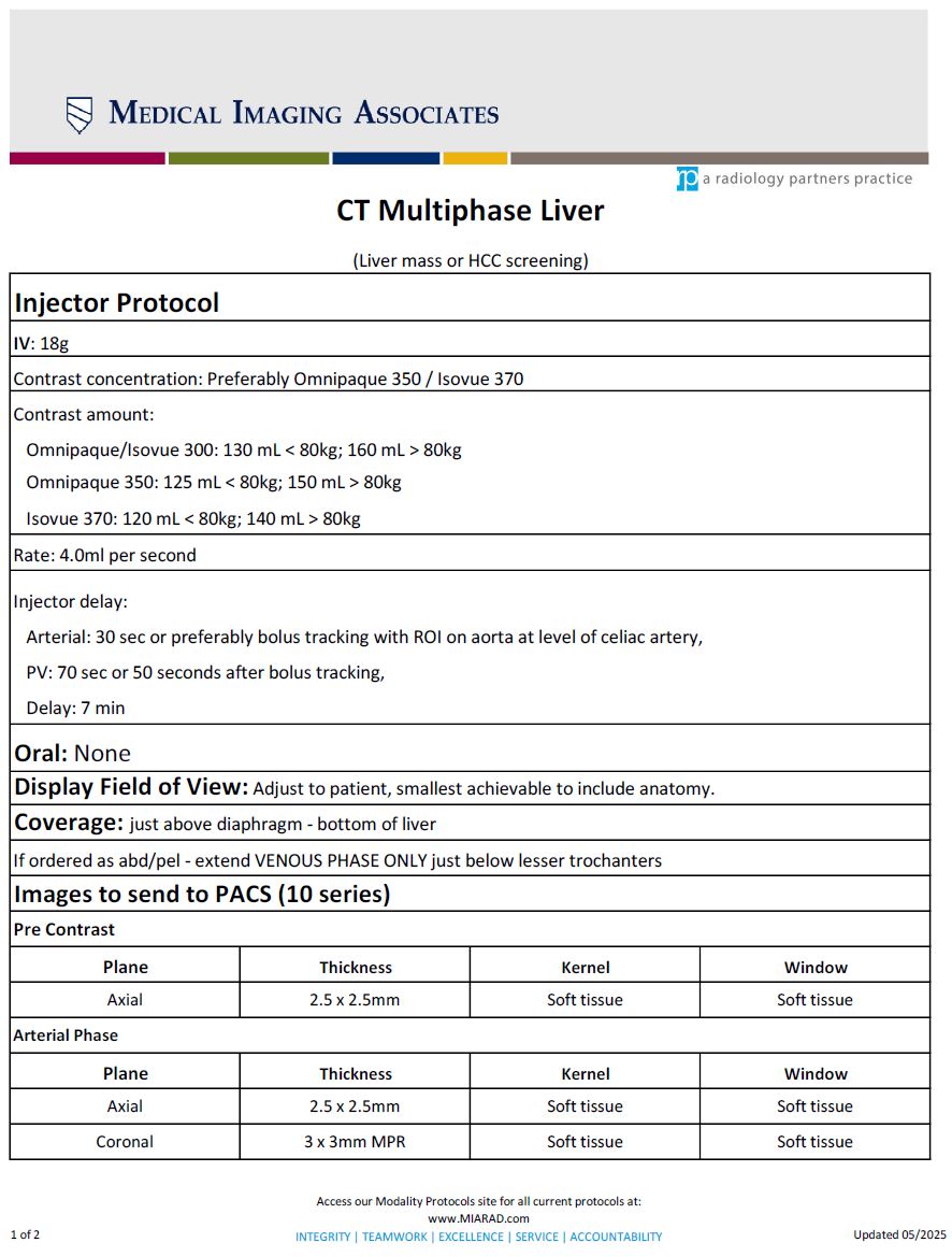 CT Multiphase Liver 05-2025